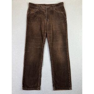 Faconnable Corduroy Jeans Mens 36R Brown 5-Pocket Straight Leg Washed F40